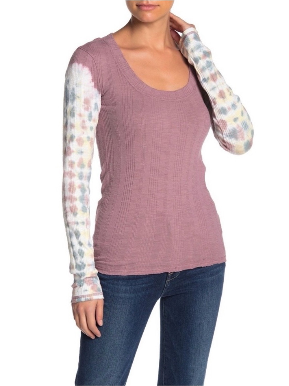 We the Free by Free People Big Sur Tie Dye Long Sleeve Size Medium